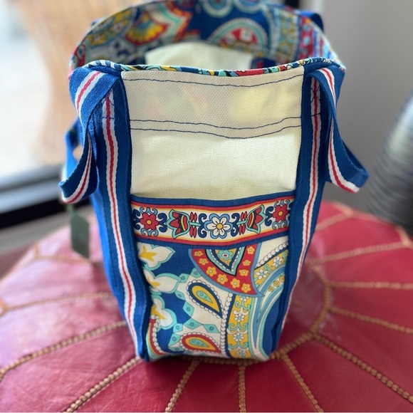 Vera Bradley Color-Block Small Canvas Tote Marina Paisley Print - Picture 6 of 12